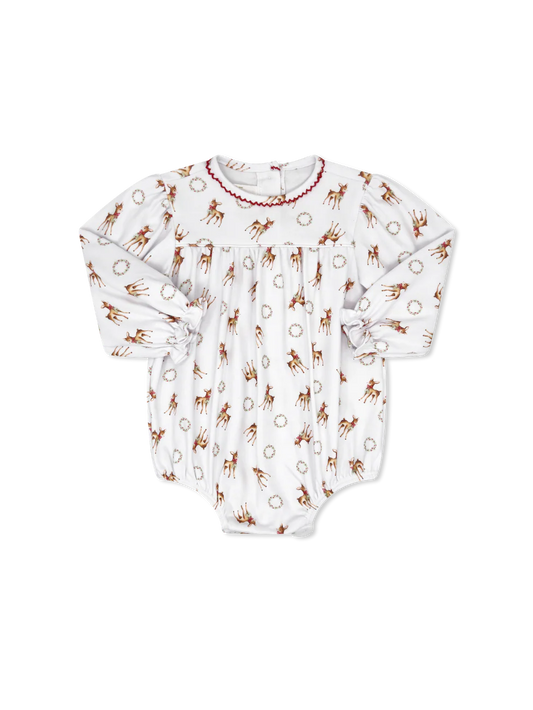 Lullaby Set | Mother May I Girl Bubble - Festive Cheer Deer Print