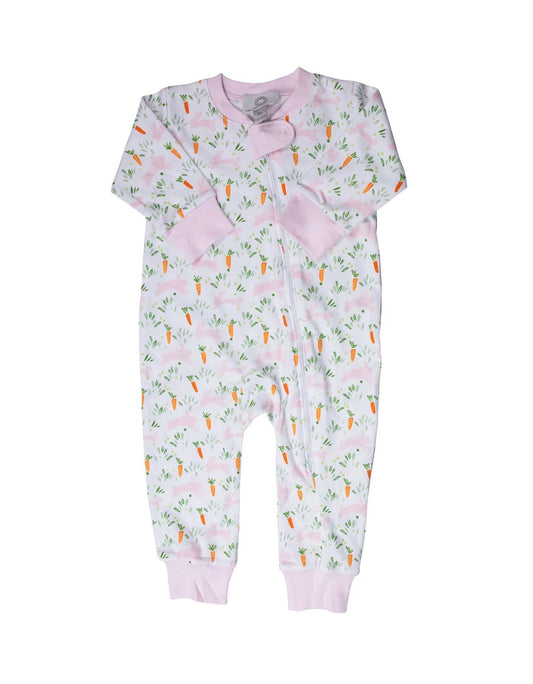 Proper Peony | Peeps Pink Zipper Romper