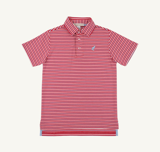 TBBC | Prim & Proper Polo - Sumner County Stripe Richmond Red