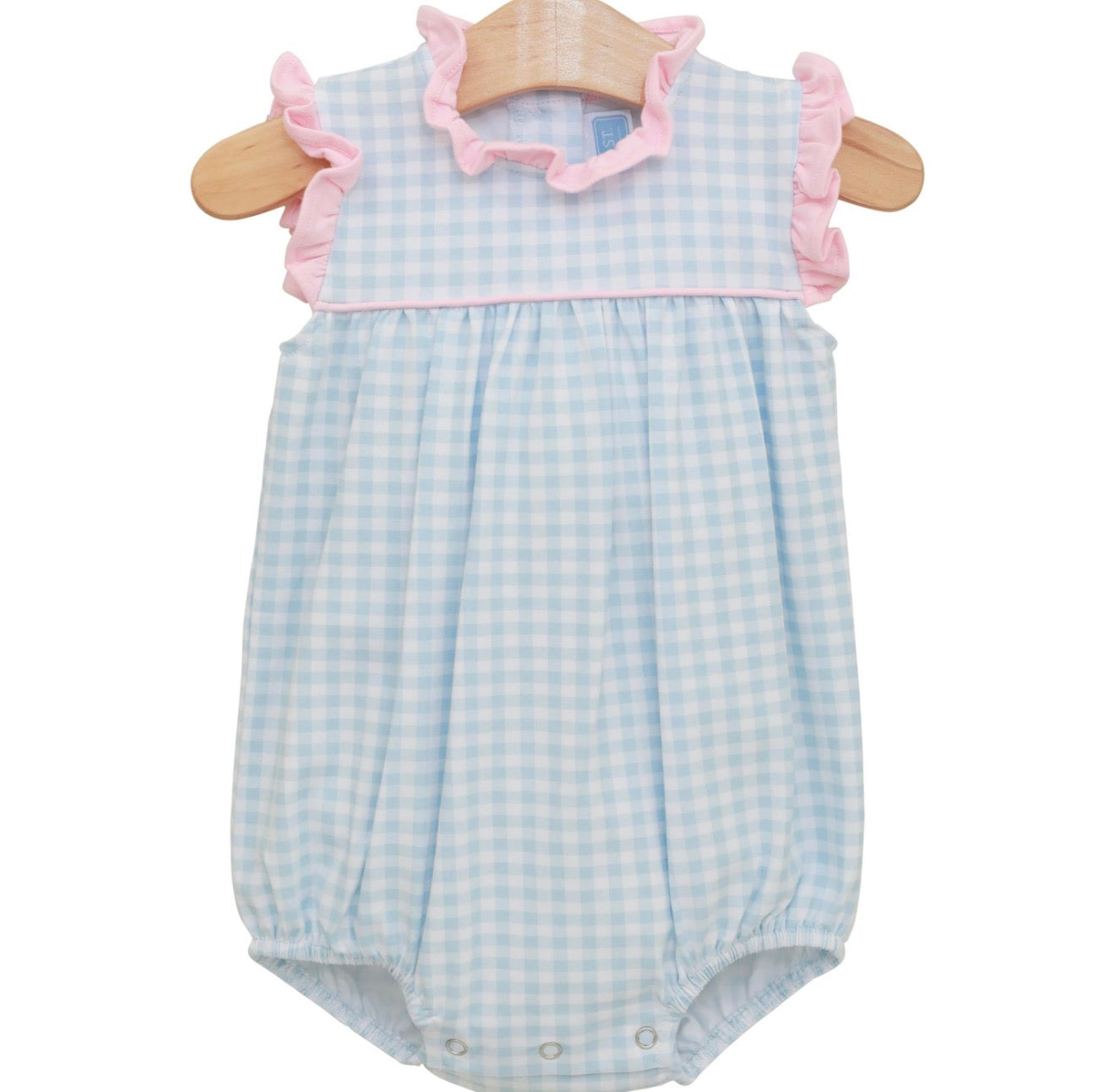 Trotter Street | Meredith Bubble - Light Blue Gingham/Pink