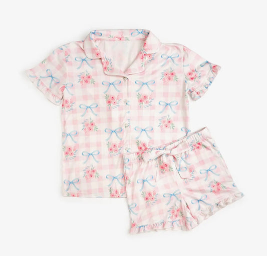 Sweet Wink | Gingham Trellis Girls Lounge Set