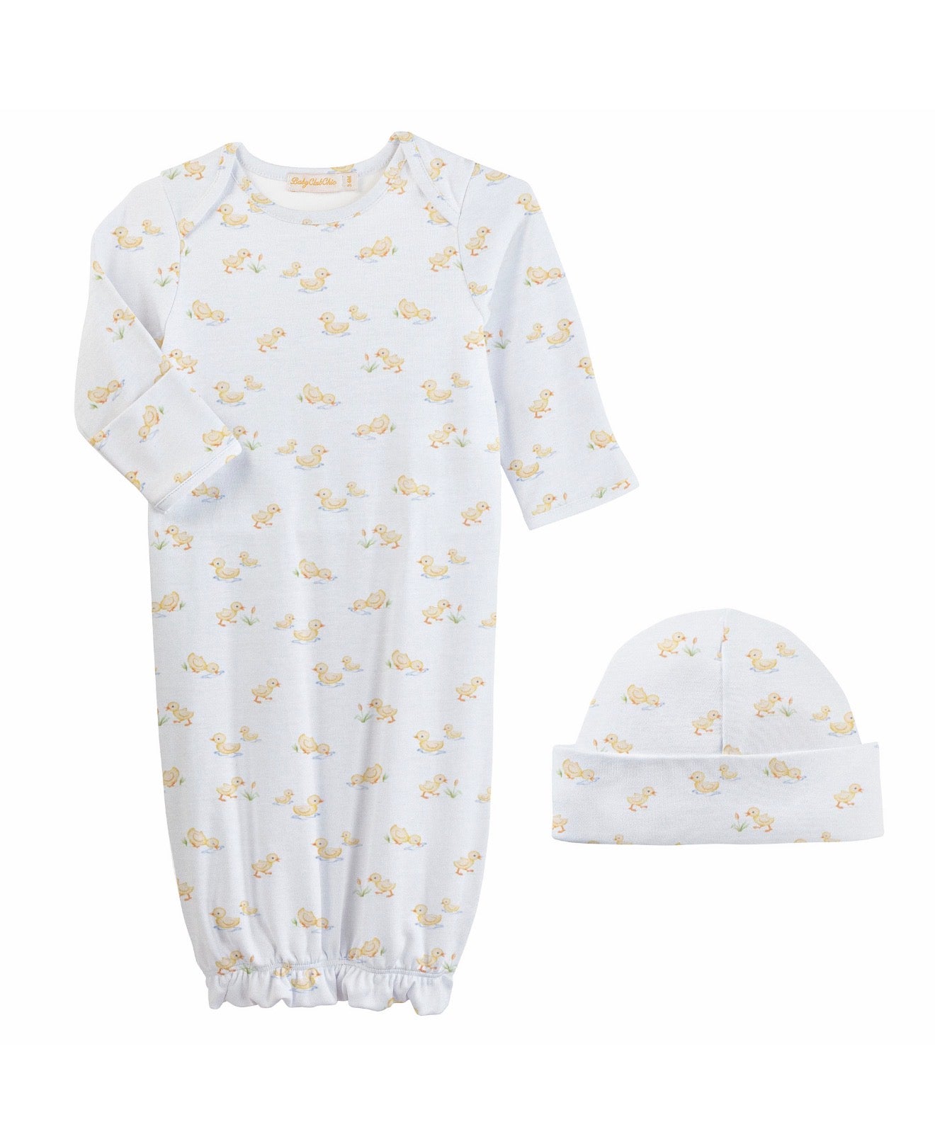 Baby Club Chic | Tiny Baby Duckies Gown & Hat Set