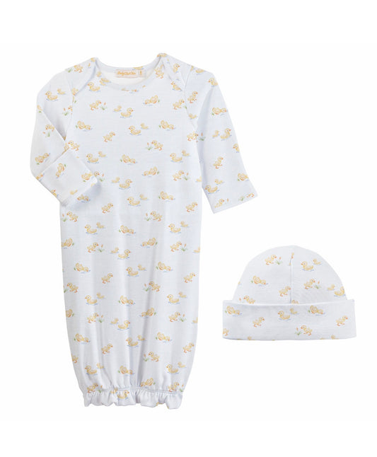 Baby Club Chic | Tiny Baby Duckies Gown & Hat Set
