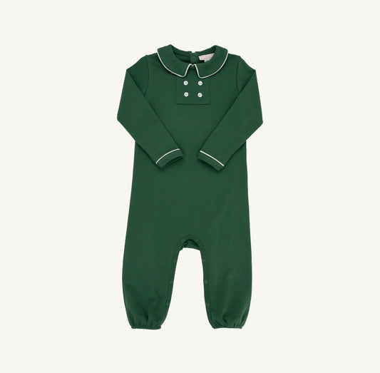 TBBC | Benny Button Romper - Grier Green