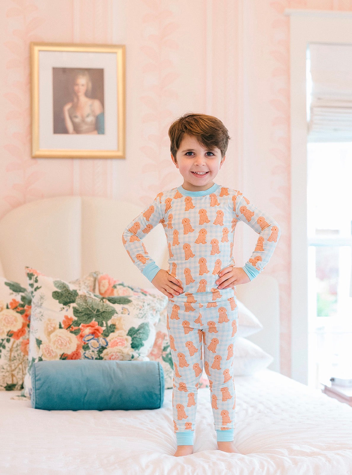Poppy Kids | Blue Goldendoodle Pajama Set