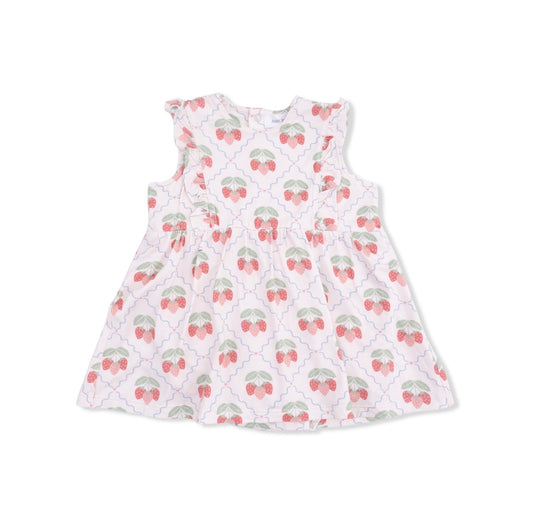 Angel Dear | Sweet Strawberries Ruffle Bodysuit Dress