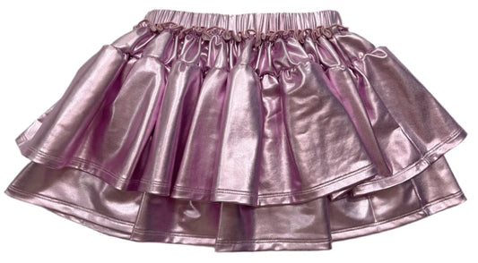 Lulu Bebe - Metallic Lavender Double Ruffle Skirt