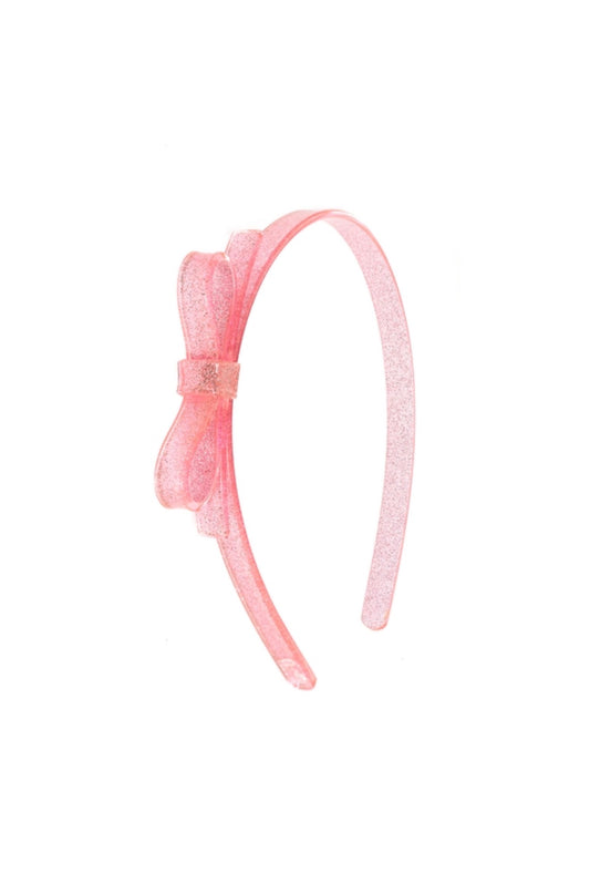 Lilies & Roses | Thin Bow Glitter Pink Headband