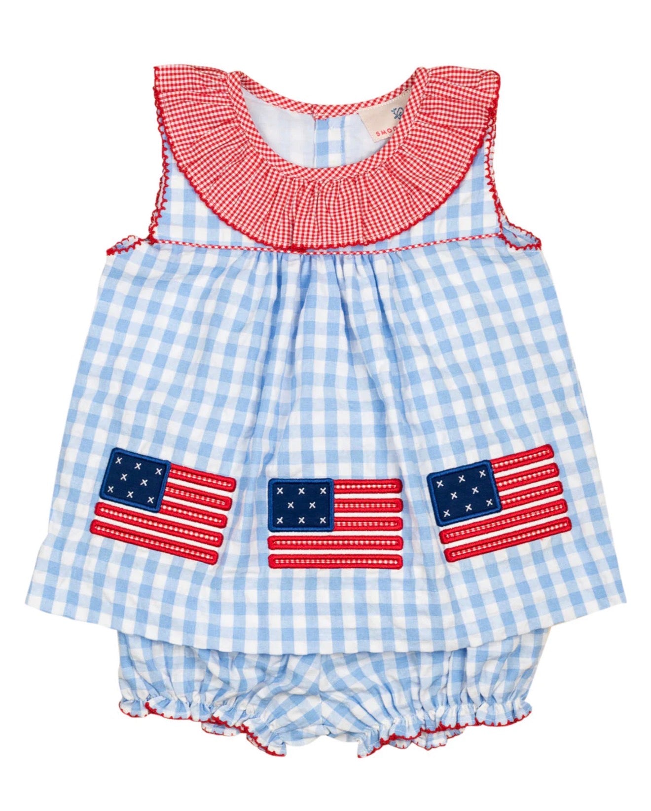 Smockingbird | American Flag Applique Bloomer Set