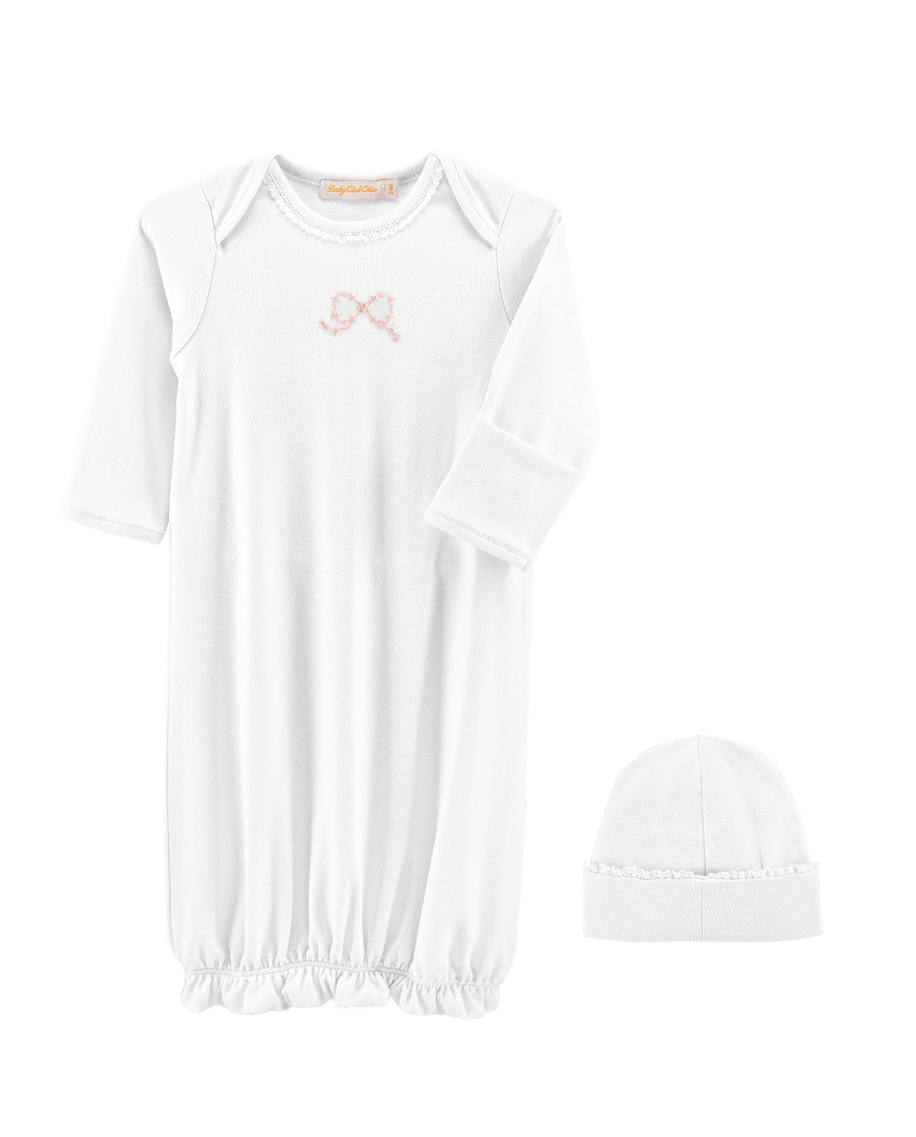 Baby Club Chic | Pretty Bows White Gown & Hat Set