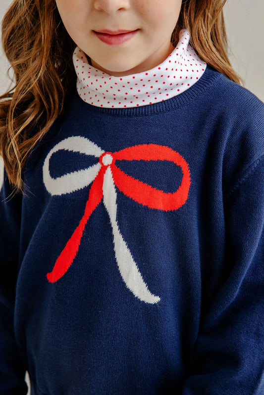 TBBC - Isabelle's Intarsia Sweater Nantucket Navy/Bow