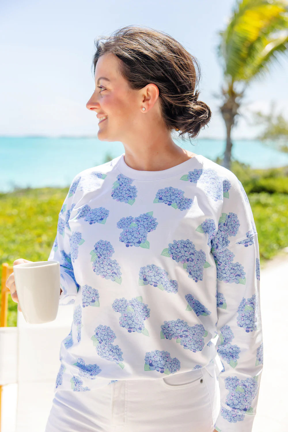 TBBC - Women's Cassidy Comfy Crewneck Happiest Hydrangeas