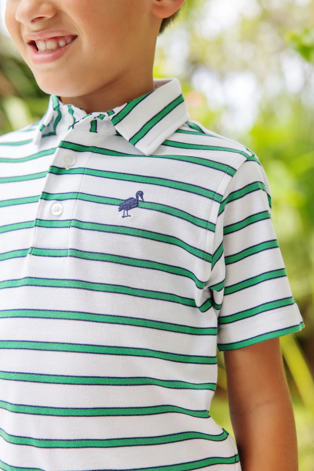 TBBC - Prim & Proper Polo White/Nantucket Navy/Kiawah Kelly Stripe