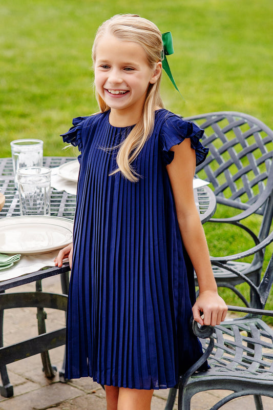 TBBC - Piper Pleated Dress Nantucket Navy