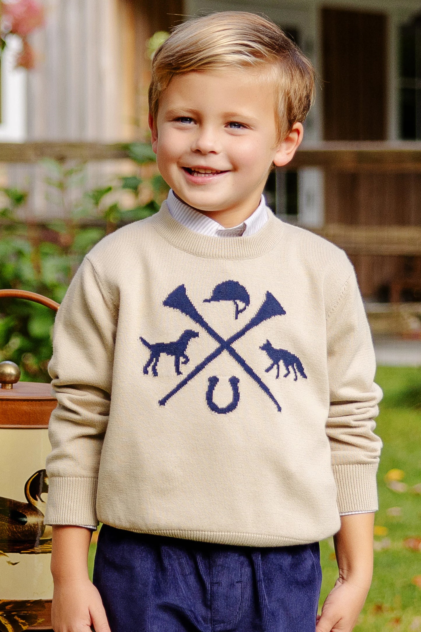 TBBC - Isaac's Intarsia Sweater Keeneland Khaki/Hunt Club