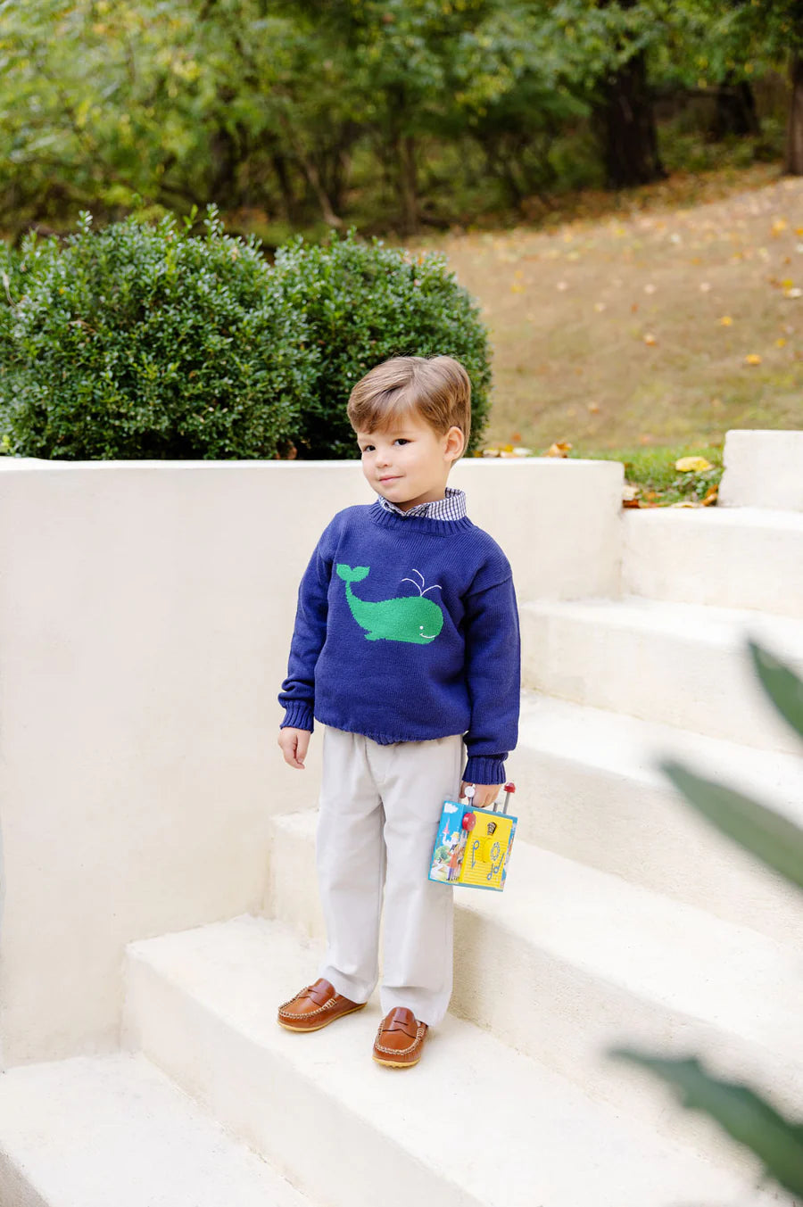 TBBC - Isaac's Intarsia Sweater Nantucket Navy/Whale