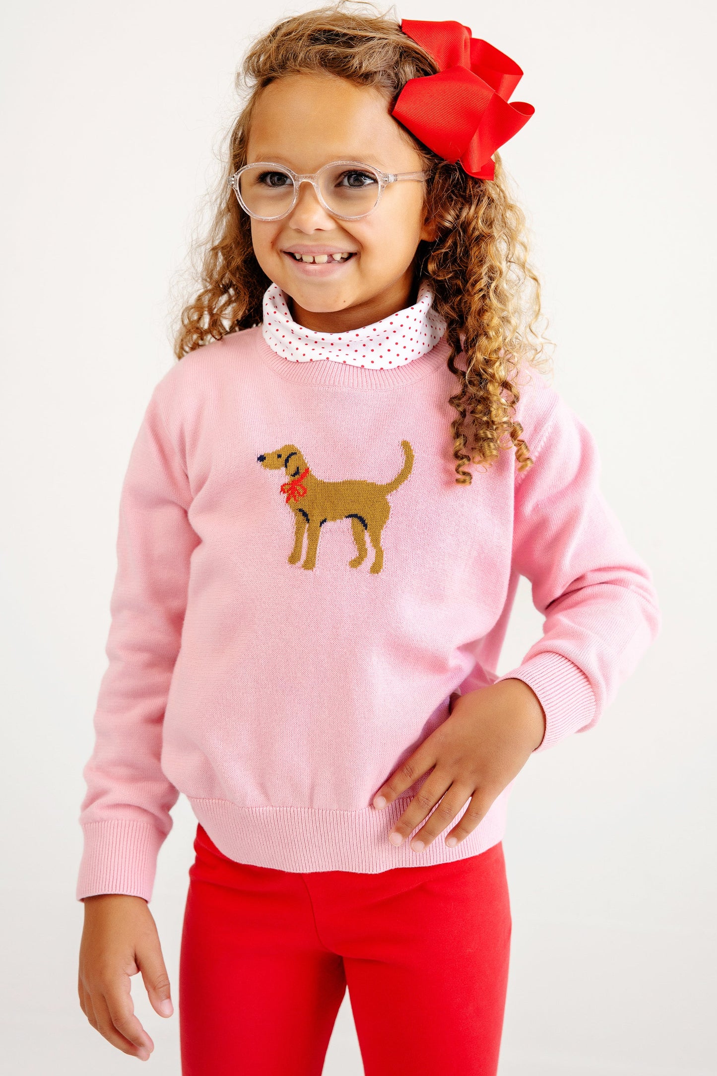 TBBC - Isabelle Intarsia Sweater Hamptons Hot Pink/Dog