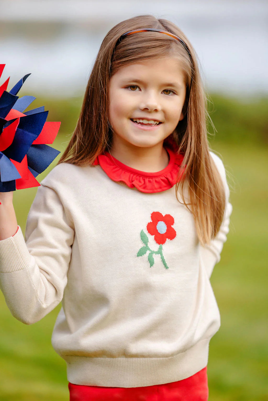 TBBC - Isabelle's Intarsia Sweater Sandy Springs Stone/Flower