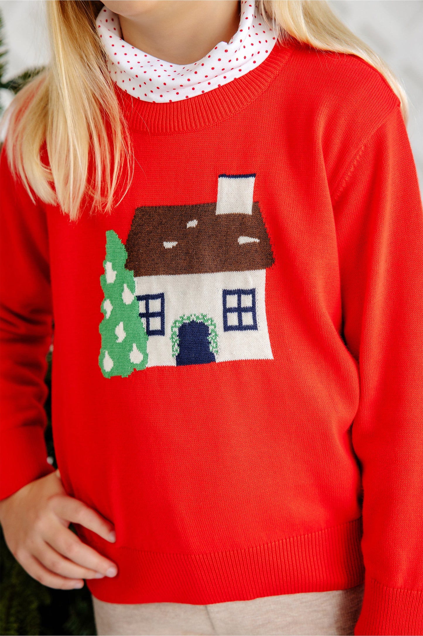 TBBC - Isabelle's Intarsia Sweater Richmond Red/House