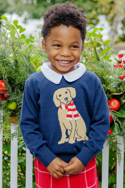 TBBC - Isaac's Intarsia Sweater Nantucket Navy/Dog