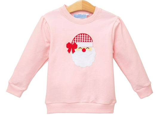 Trotter Street | Light Pink Santa Pullover