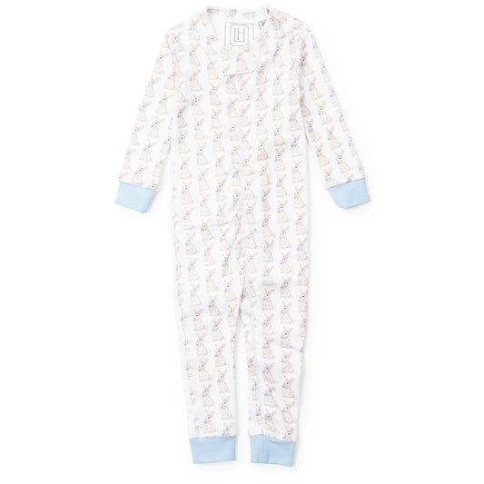 Lila & Hayes | Parker Boys' Zipper Pajama - Easter Bunnies Blue