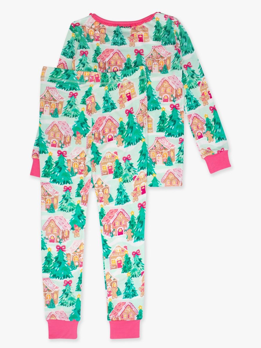 RuffleButts | Jolly Gingerbread Ruffle Pajama Set