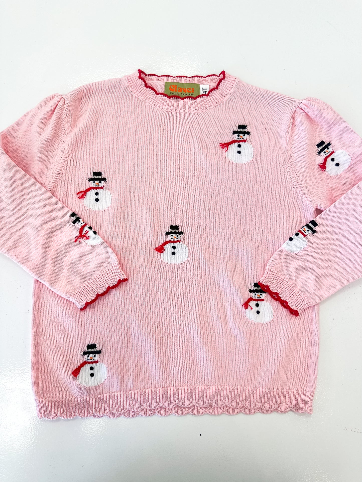 Luigi | Light Pink Snowmen Sweater