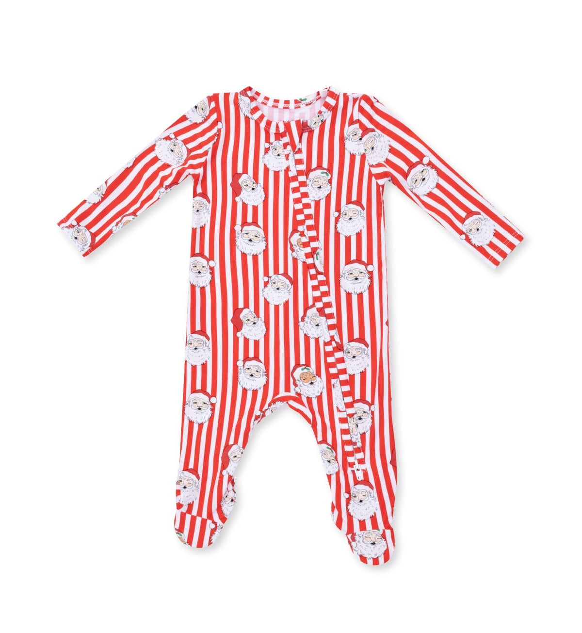 Angel Dear | Vintage Santa Stripe 2-Way Zipper Footie