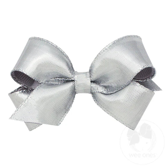 Wee Ones-mini silver metallic bow