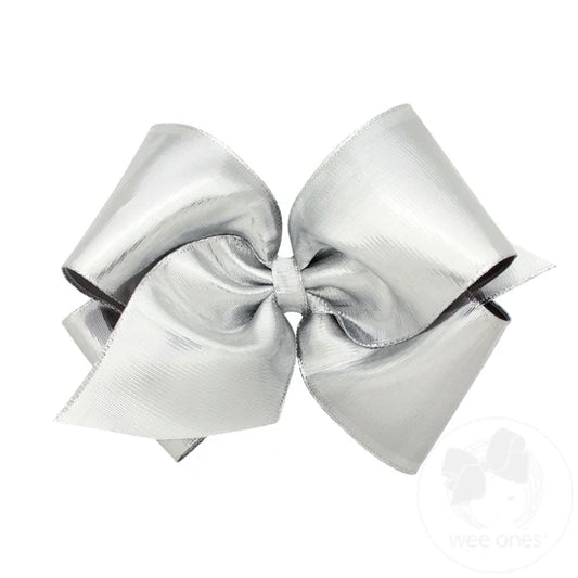 Wee Ones-King Silver metallic bow