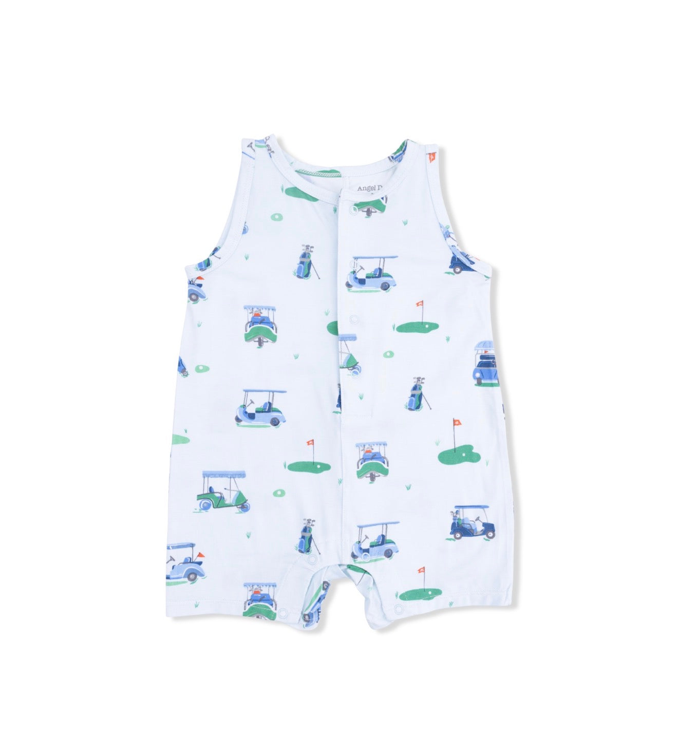 Angel Dear | Vintage Golf Carts Blue Shortie Romper