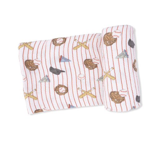 Angel Dear | Vintage Baseball Stripe Swaddle Blanket