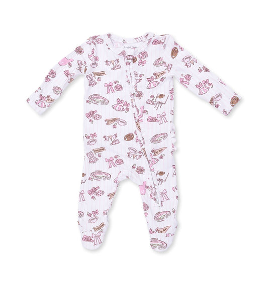 Angel Dear | Football Cheer Nursery 2 Way Zipper Ruffle Footie