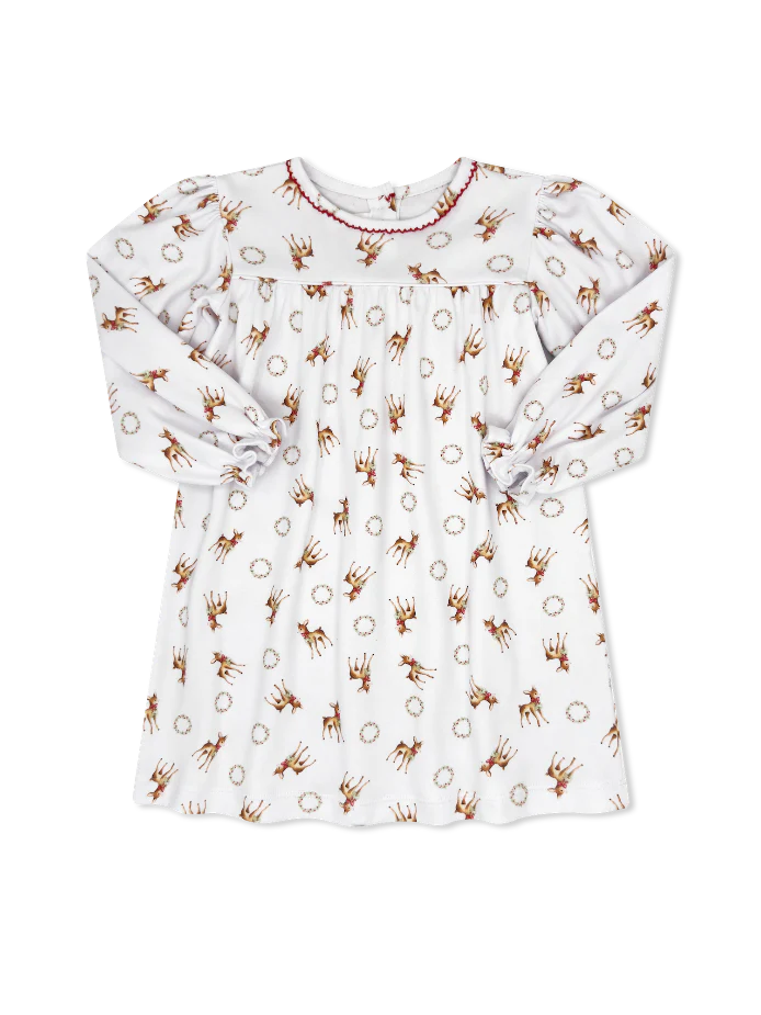 Lullaby Set | Mother May I Dress - Festive Cheer Deer Print