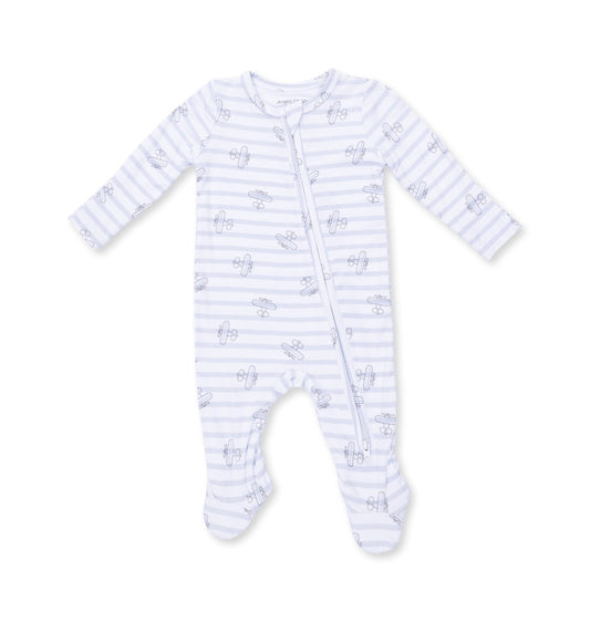 Angel Dear | Airplane Stripe 2 Way Zipper Footie