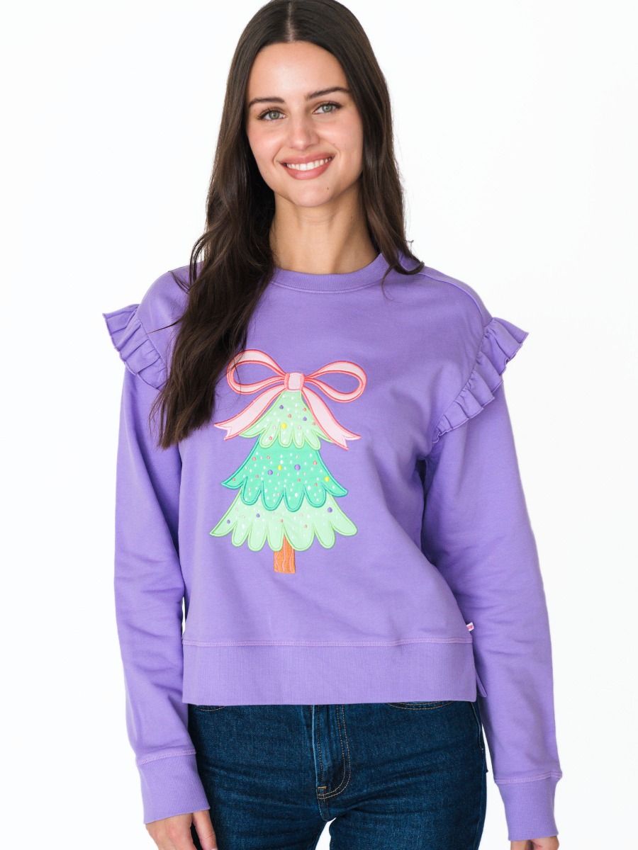 RuffleButts | Twinkling Trees Women's Sweatshirt