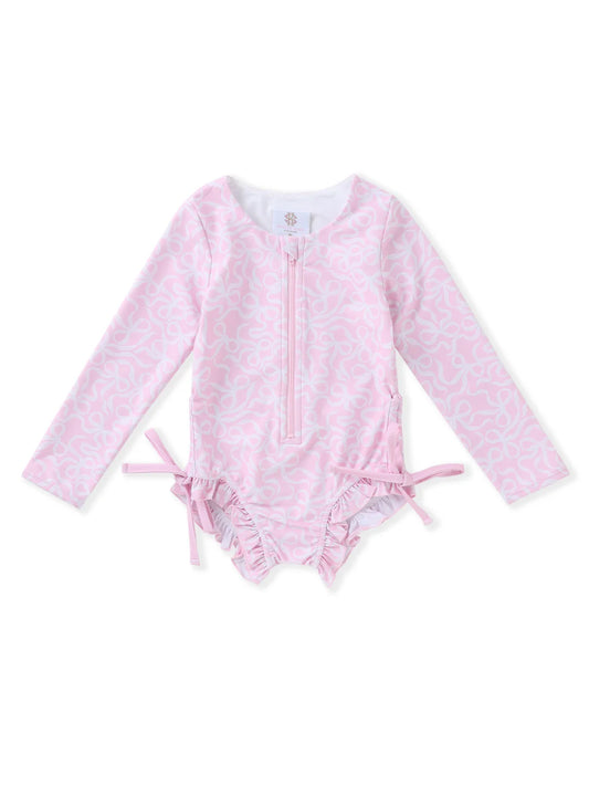 Swoon | Pink Bow Rashguard One Piece Swimsuit