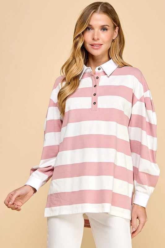 TCEC | Hayden Oversized Striped Top