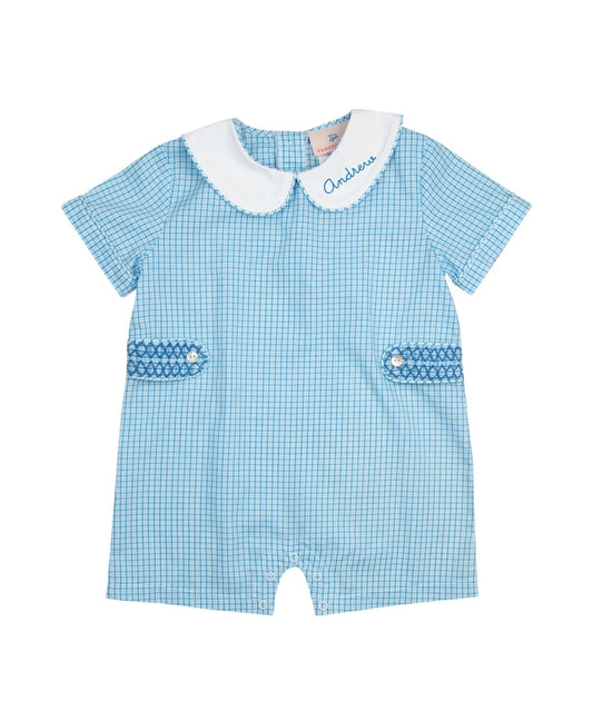 Smockingbird | Blue Plaid Shortall