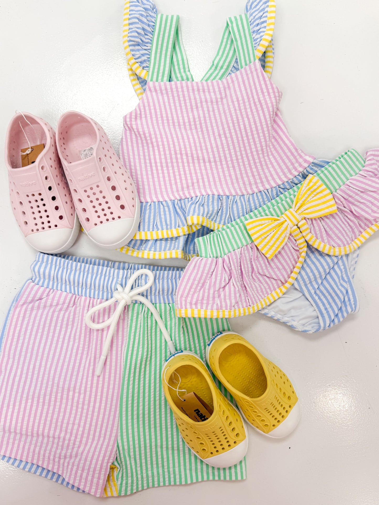 Lulu Bebe | Multi Stripe Swim Trunks