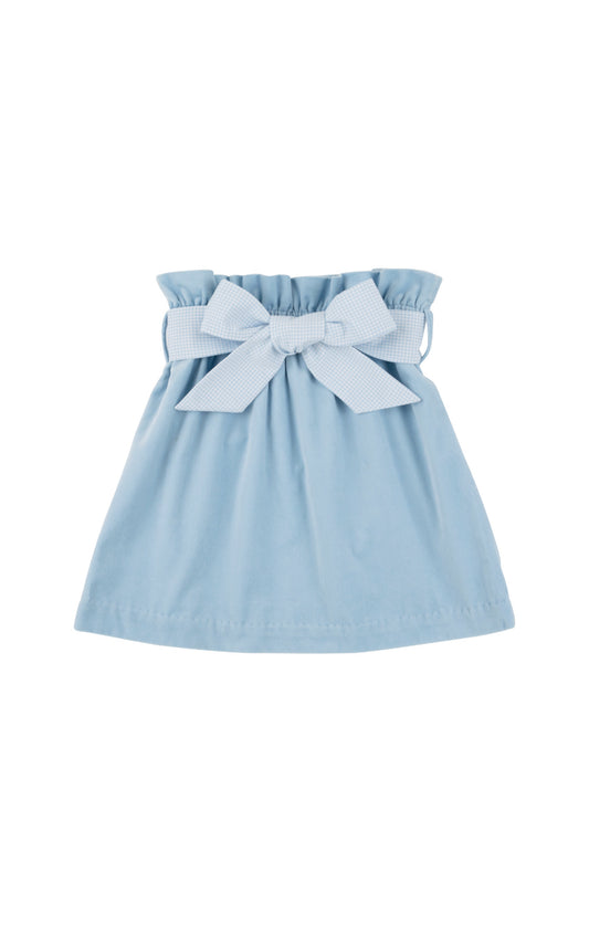 TBBC | Beasley Bow Skirt Velveteen - Barrington Blue
