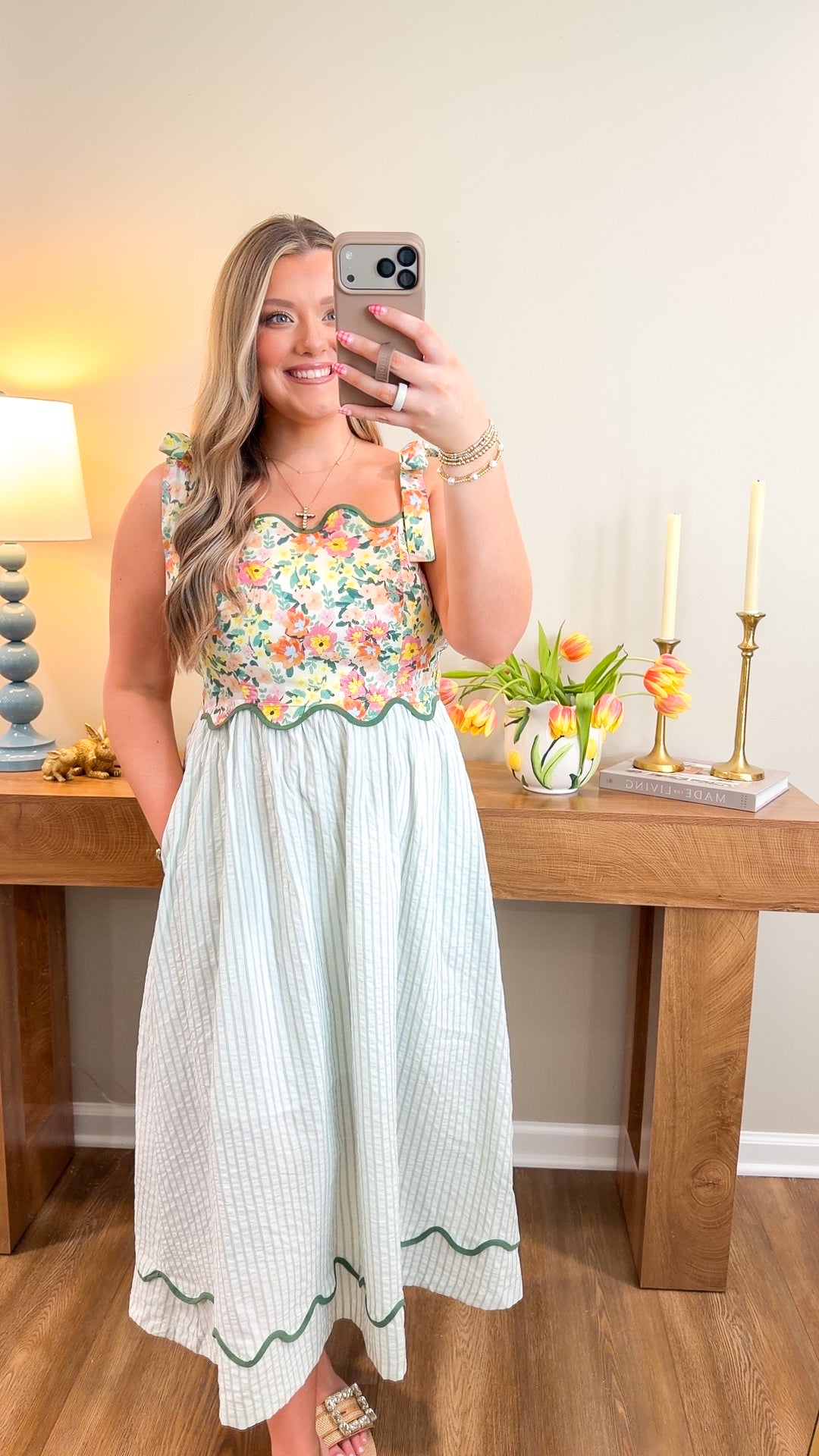 Sydney Scalloped Midi Dress