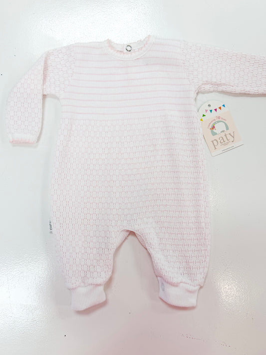 Paty | LS Pinstripe Romper - Pink