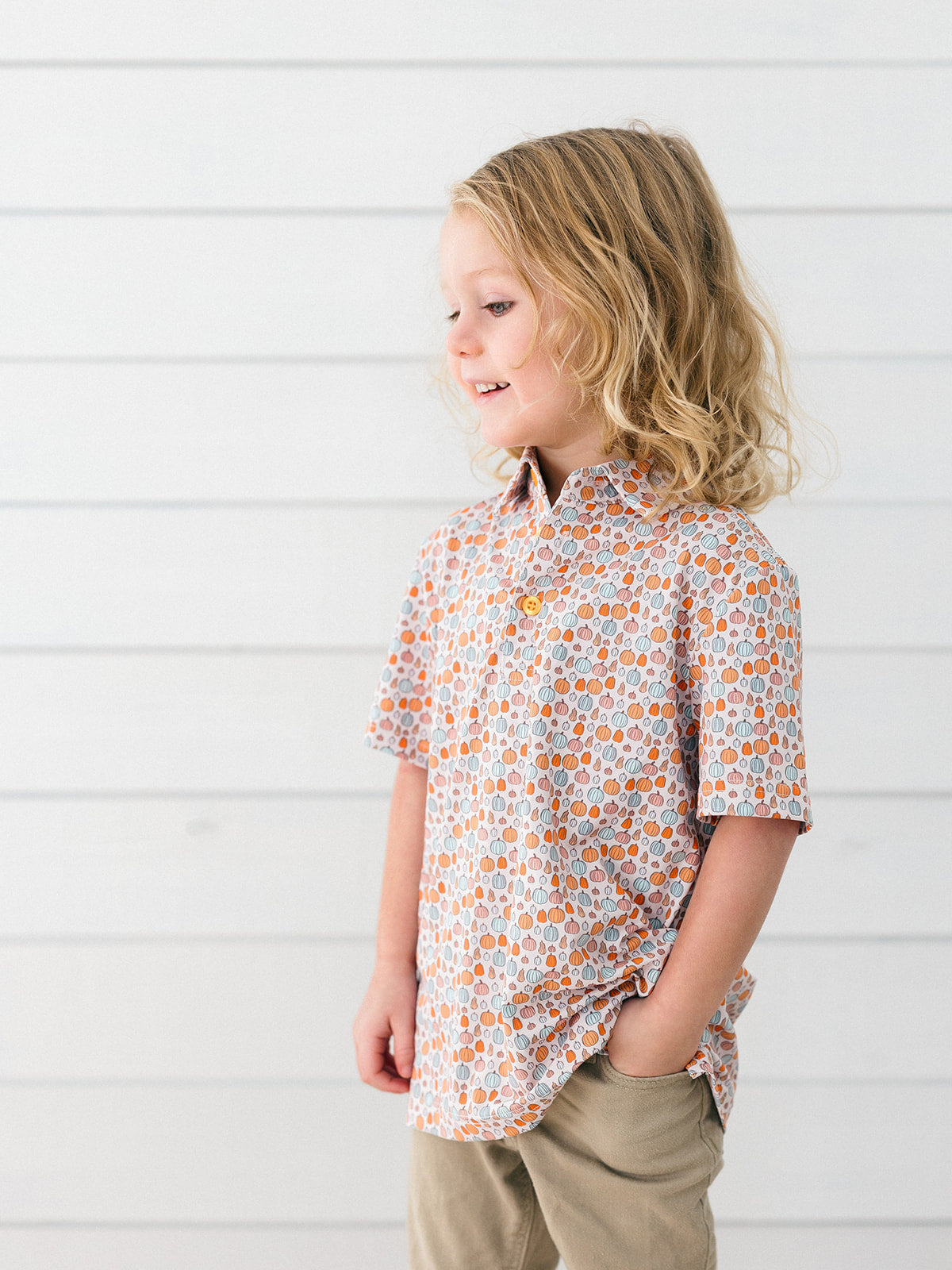 Poppy Kids | Orange Pumpkin Boys Polo