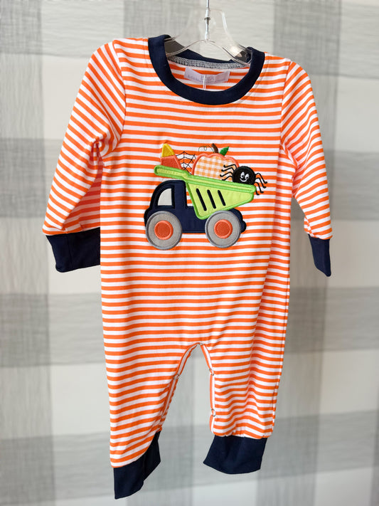 City Beautiful | Halloween Dump Truck Boy Romper