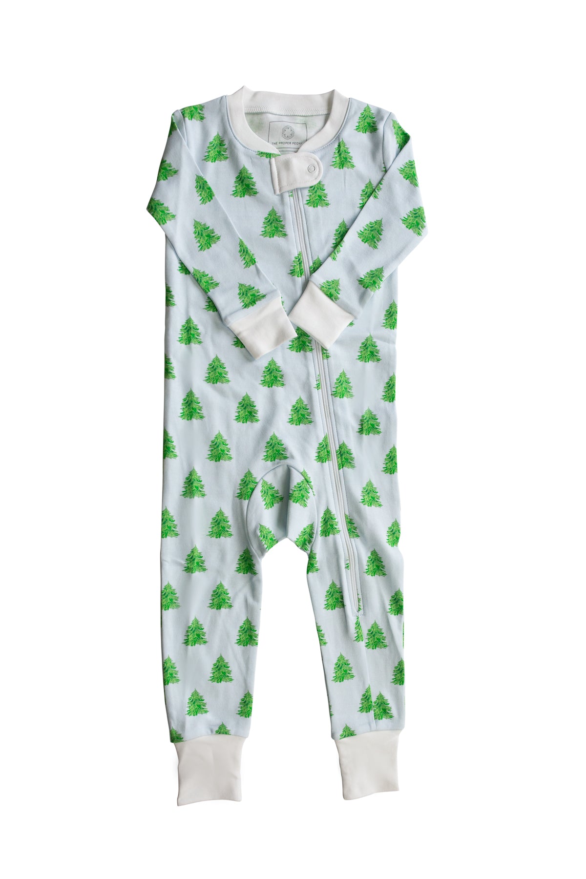Proper Peony | Blue Tannenbaum Zipper Pajama