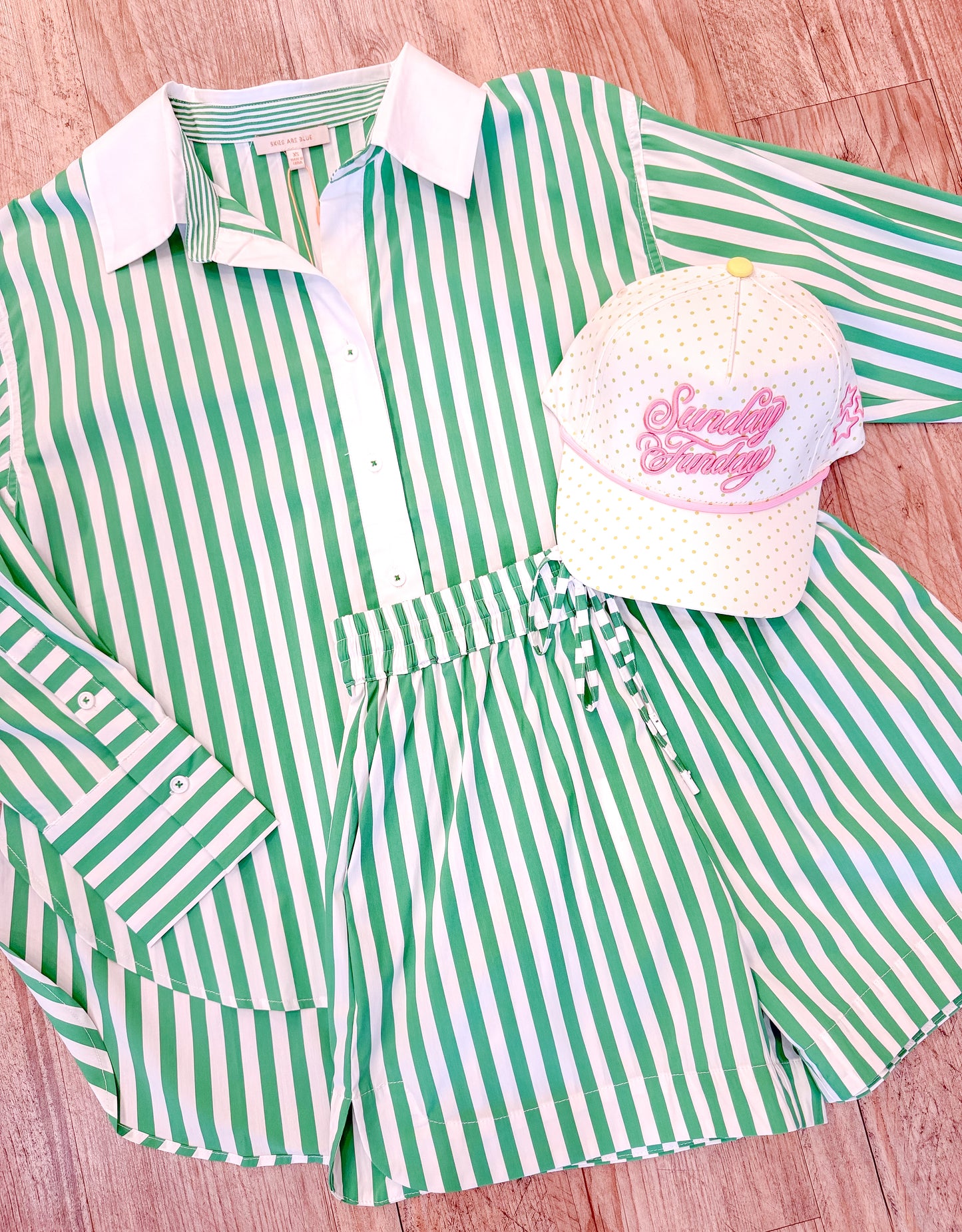 Bree Green Stripe Set