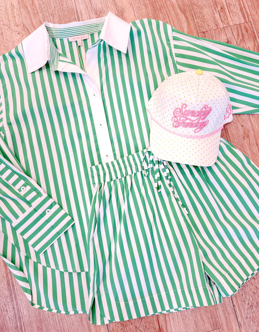 Bree Green Stripe Set