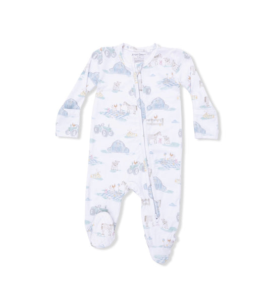 Angel Dear | Farm Animal Party 2-Way Zipper Footie